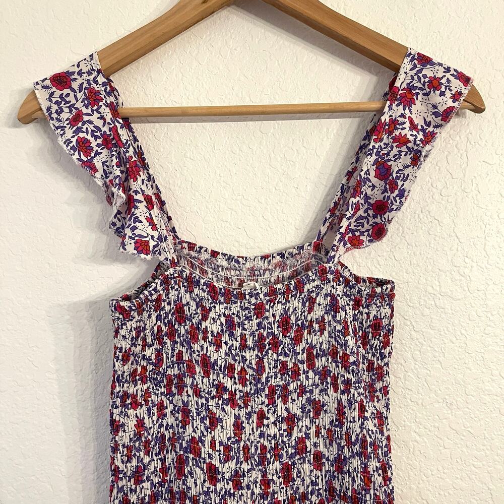 Abel the Label Anthropologie Maxi Dress S Pink Floral Tiered Smocked Cottagecore - Picture 7 of 12